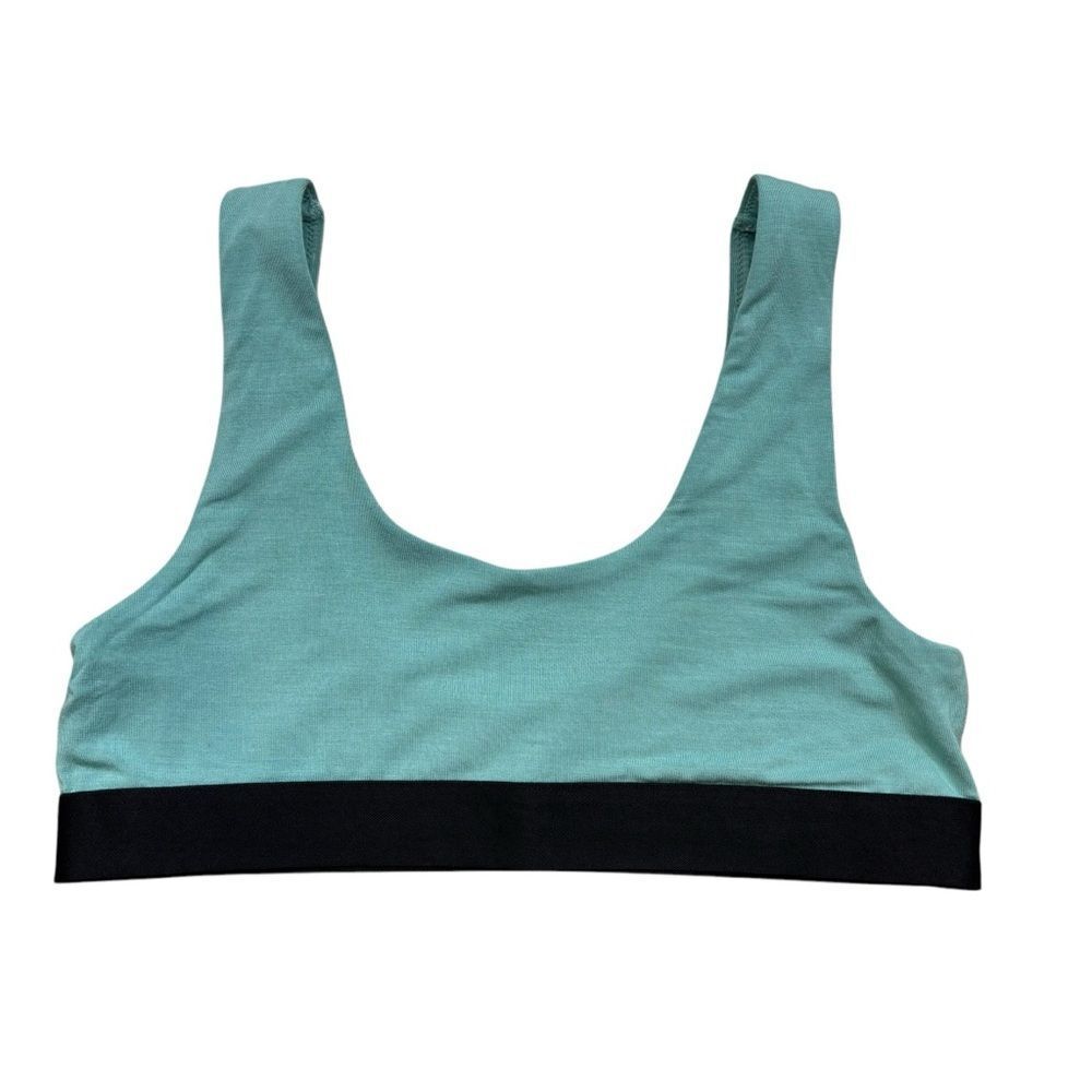 Ladies MeUndies Brand Light Green and Purple U‎ Back Sports Bra Size Large